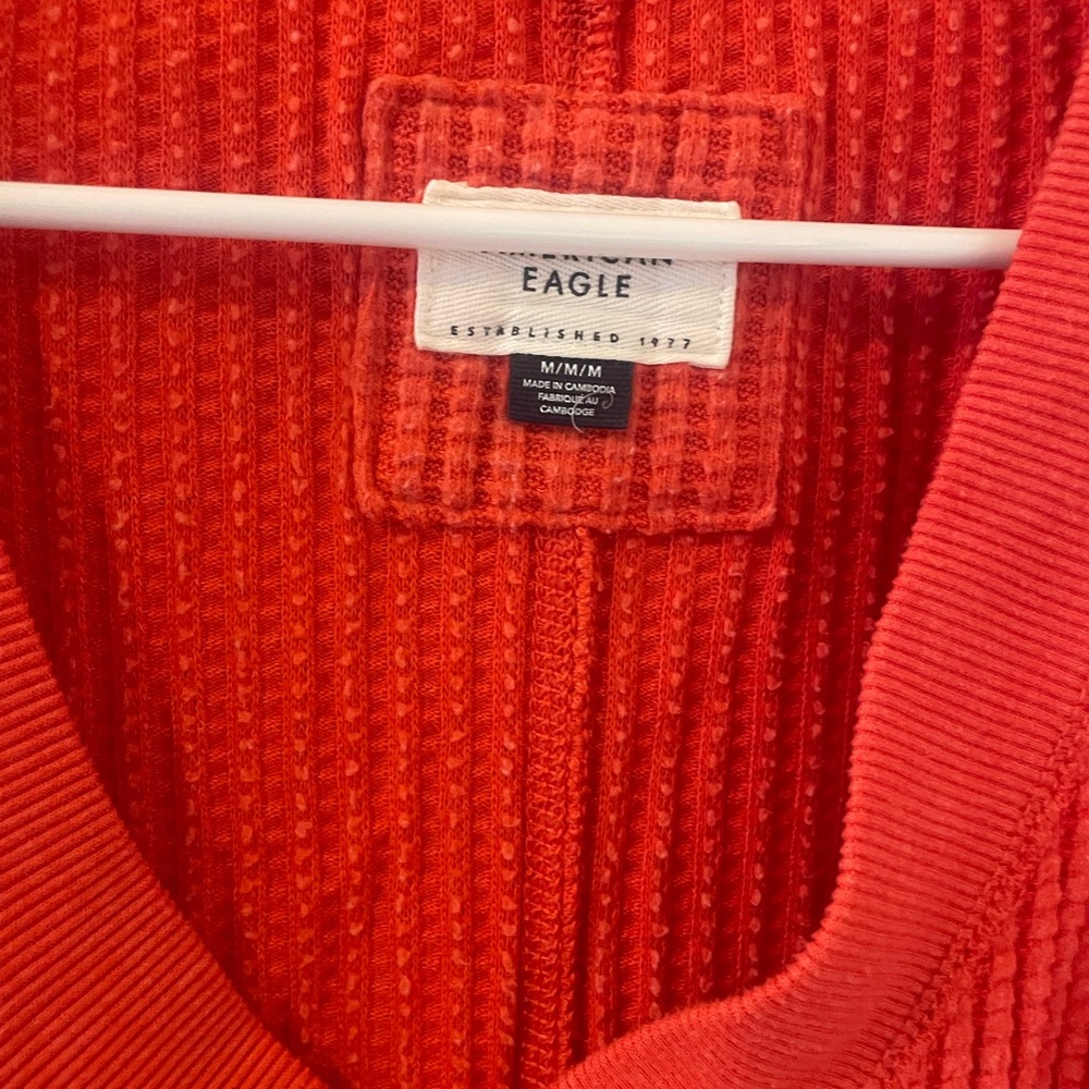 American Eagle Outfitters V-Neck Sweater - Bright Red - Picture 2 of 4